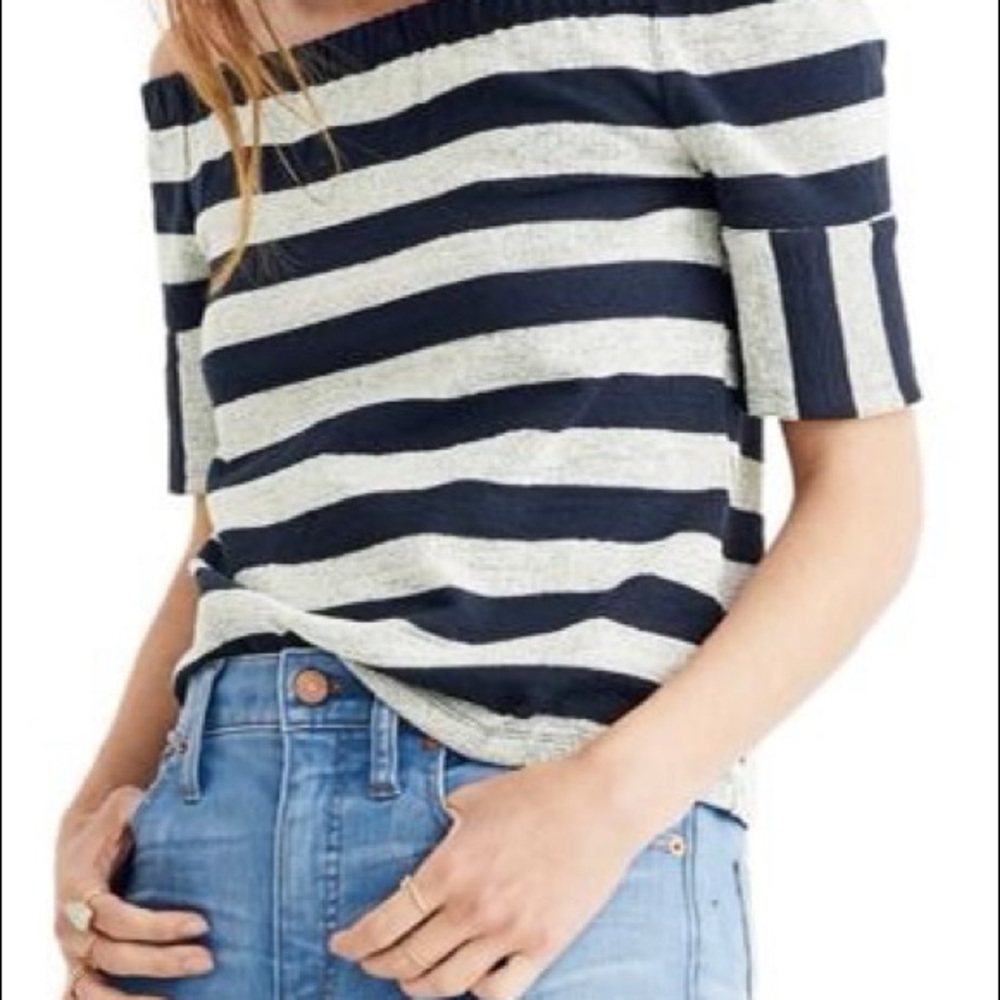 Madewell Stripe Off The Shoulder Top